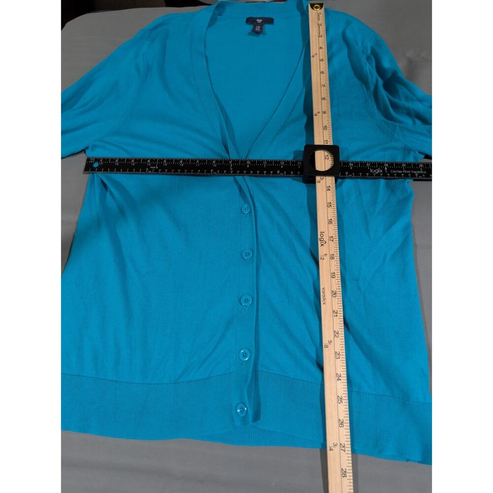 Gap Women's Size XL Blue Cardigan Button Sweater Shirt Top Easy Care Washable - Picture 8 of 11